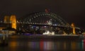 Sydney harbour bridge Night Royalty Free Stock Photo