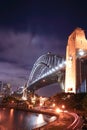 Sydney Harbour Bridge at night, view from Kirribilli,