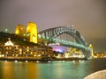 Sydney Harbour Bridge at nightime Royalty Free Stock Photo