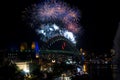 Sydney Harbour Bridge NYE Fireworks Royalty Free Stock Photo