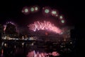 Sydney Harbour Bridge NYE Fireworks Royalty Free Stock Photo