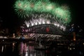Sydney Harbour Bridge NYE Fireworks Royalty Free Stock Photo