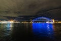 Sydney Harbour bridge and The Rocks during Vivid Sydney 2016