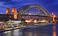 Sydney Harbour Bridge Side Circular Sunset Royalty Free Stock Photo