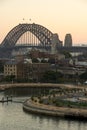 Sydney Harbour Bridge at sunrise, Australia Royalty Free Stock Photo