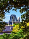 Sydney Harbour Bridge, View Through Leafy Trees, Australia Royalty Free Stock Photo