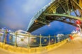 Sydney Harbour Bridge. Wide angle view at night Royalty Free Stock Photo