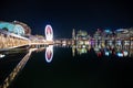 Sydney Harbour and City Skyline of Darling Harbour and Barangaroo Australia night view Royalty Free Stock Photo