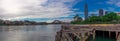 Sydney Harbour forshore viewed from the Gardens in NSW Australia Royalty Free Stock Photo