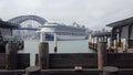 Sydney Harbour - Ocean cruiser in the background at Circular Quay, NSW, Australia