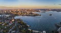 Sydney Harbour sunrise aerial photo