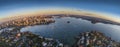 Sydney Harbour sunrise aerial photo