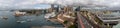 Sydney Harbour, view at the city center and Opera House from the Harbour Bridge tower Royalty Free Stock Photo