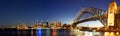 Sydney-Night Skyline Panorama Royalty Free Stock Photo