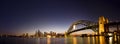 Sydney-Night Skyline Panorama Royalty Free Stock Photo