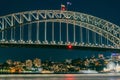 Sydney night view and bridge Royalty Free Stock Photo