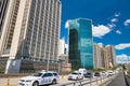 SYDNEY - OCTOBER 2015: City skyline on a sunny day. The city attracts 20 million people annually Royalty Free Stock Photo