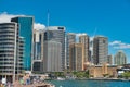 SYDNEY - OCTOBER 2015: City skyline on a sunny day. The city attracts 20 million people annually Royalty Free Stock Photo