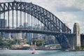 SYDNEY - OCTOBER 2015: Panoramic view of Sydney Harbor on a sunny day. The city attracts 20 million people annually Royalty Free Stock Photo