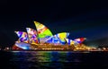 Sydney Opera House with abstract colours during Vivid Sydney