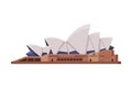 Sydney Opera House as Famous City Landmark and Travel and Tourism Symbol Vector Illustration