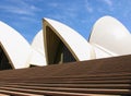 Sydney Opera House close up view roof and front entrance Royalty Free Stock Photo