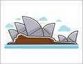 Sydney Opera House colorful illustration in graphic design