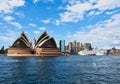 Sydney Opera House and Cruise Ship Docked in Circular Quay, Sydney, Australia Royalty Free Stock Photo