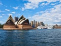 Sydney Opera House and Cruise Ship Docked in Circular Quay, Sydney, Australia Royalty Free Stock Photo