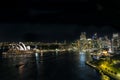 Sydney opera house famous landmark exterior in australia at nigh Royalty Free Stock Photo