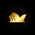 Sydney Opera House gold icon. Vector illustration of golden particle background Royalty Free Stock Photo