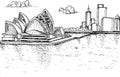 Sydney Opera House Hand drawn Royalty Free Stock Photo