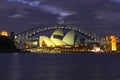 Sydney Opera House and Harbor Scenic Nighttime View