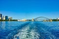 Sydney Opera House and Harbour Bridge View From Harbour Ferry, Australia Royalty Free Stock Photo