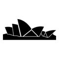 Sydney Opera House icon black color illustration flat style simple image