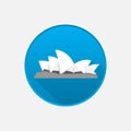 Sydney opera house icon isolated on white
