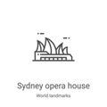 sydney opera house icon vector from world landmarks collection. Thin line sydney opera house outline icon vector illustration.