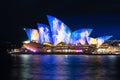 Sydney Opera House illumination Songlines During Vivid Sydney Fe Royalty Free Stock Photo