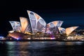 Sydney Opera House illumination Songlines During Vivid Sydney Fe Royalty Free Stock Photo