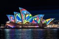 Sydney Opera House illumination Songlines During Vivid Sydney Fe Royalty Free Stock Photo