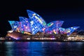 Sydney Opera House illumination Songlines During Vivid Sydney Fe Royalty Free Stock Photo