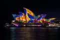 Sydney Opera House illumination Songlines During Vivid Sydney Fe Royalty Free Stock Photo