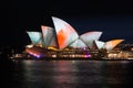 Sydney Opera House illumination Songlines During Vivid Sydney Festival Royalty Free Stock Photo