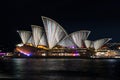 Sydney Opera House illumination Songlines During Vivid Sydney Festival Royalty Free Stock Photo