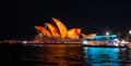 Sydney Opera House lit up for celebrations Royalty Free Stock Photo