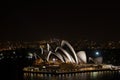 Sydney Opera House at night from Harbour Bridge, Australia Royalty Free Stock Photo