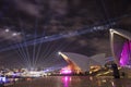 Sydney Opera House at night during Vivid festival Royalty Free Stock Photo