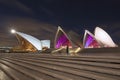 Sydney Opera House at night during Vivid festival Royalty Free Stock Photo