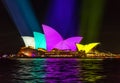 Sydney Opera House shines in vibrant rich block colours during V