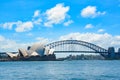 Sydney Opera House and Sydney Harbour Bridge in New South Wales, Australia Royalty Free Stock Photo